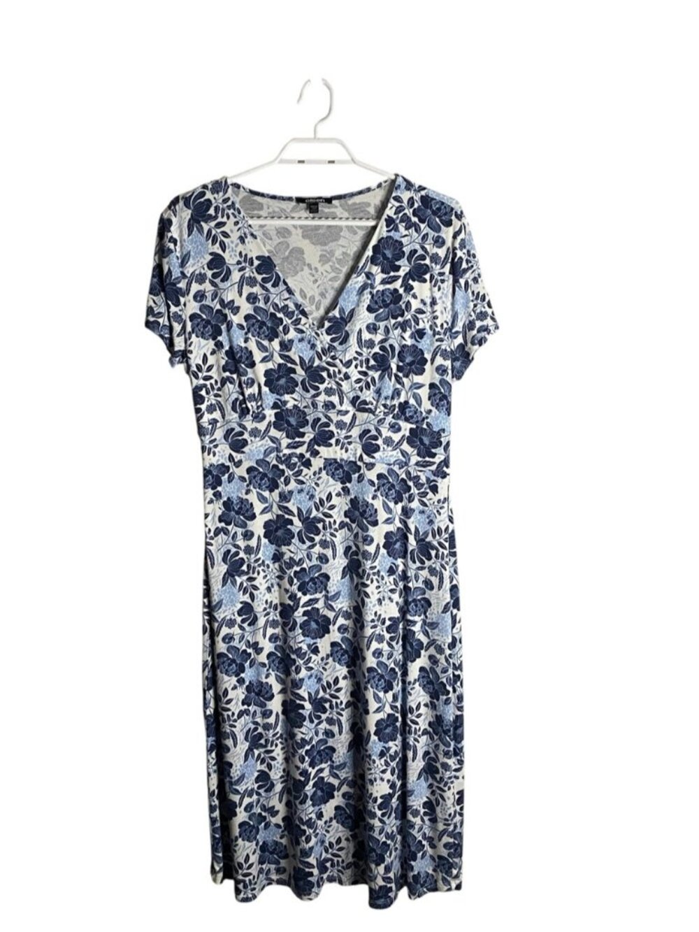 Olsen Women's Summer Floral Meadow Short Sleeve Midi Dress